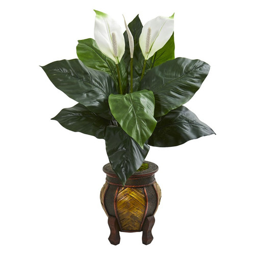 32 Spathifyllum Artificial Plant In Decorative Planter 8235 By Nearly Natural
