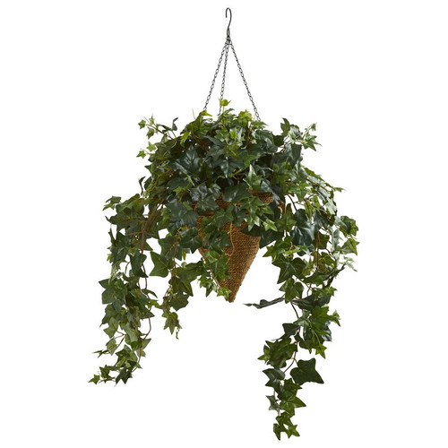 3 5 Ivy Artificial Plant In Cone Hanging Basket Basket 8242 By Nearly Natural