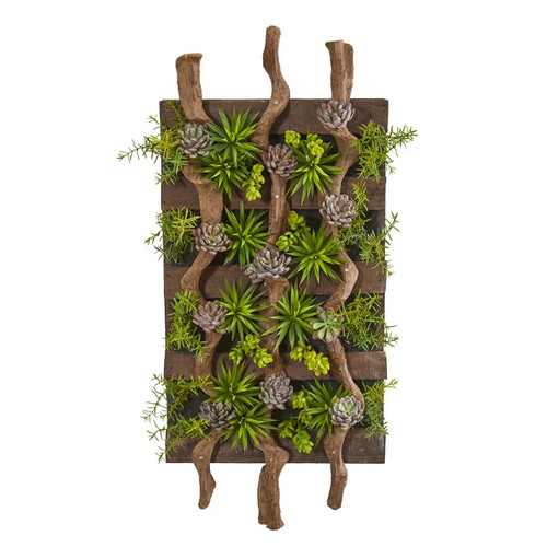 41 X 19 Mixed Succulent Artificial Living Wall 8321 By Nearly Natural