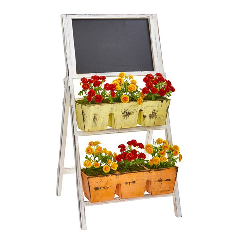 31 Japanese Plant In Farmhouse Stand And Chalkboard 8384 By Nearly Natural