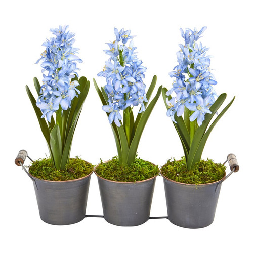 13 Triple Potted Hyacinth Artificial Plant 8641 By Nearly Natural