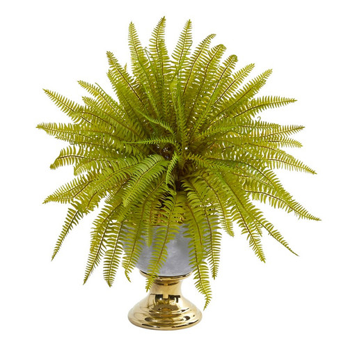 20 Fern Artificial Plant In Stoneware Urn 8718 By Nearly Natural