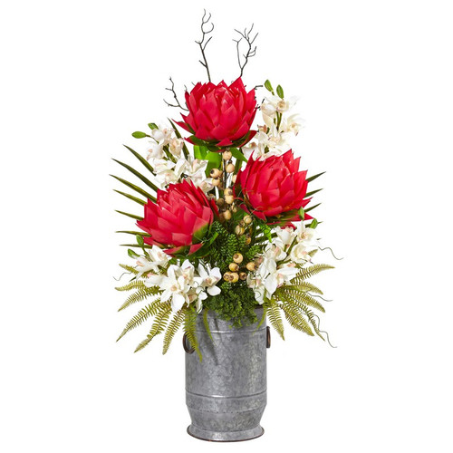 43 Cymbidium Orchid Succulent And Mixed Flower Plant 8766 By Nearly Natural