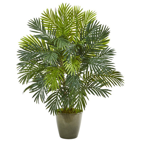 35 Areca Palm Artificial Plant In Green Planter 8770 By Nearly Natural