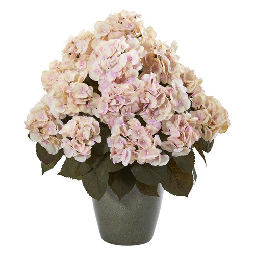 23 Fall Hydrangea Artificial Plant In Green Planter 8772 Cp By Nearly Natural