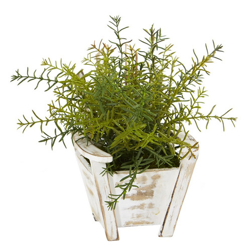 12 Rosemary Artificial Plant In Chair Planter 8861 By Nearly Natural