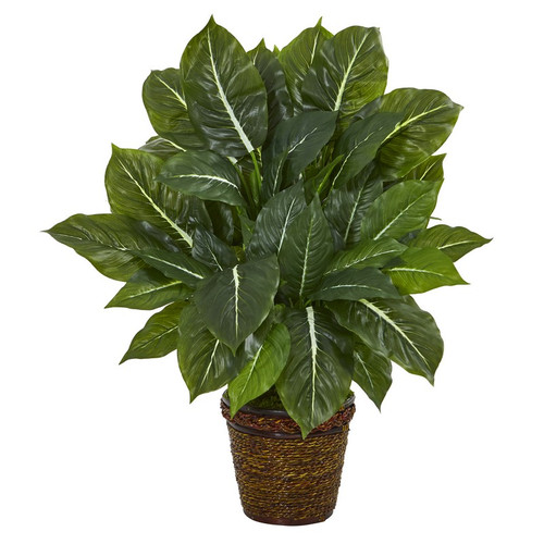 22 Evergreen Artificial Plant In Planter Real Touch 8877 By Nearly Natural