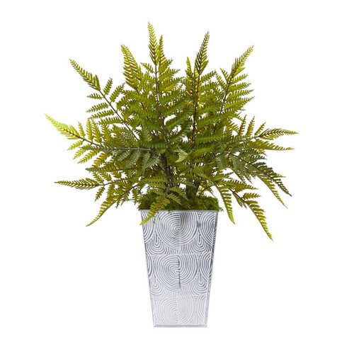 15 Fern Artificial Plant In Planter 8894 By Nearly Natural