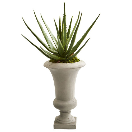 29 Aloe Artificial Plant In Urn 9098 By Nearly Natural
