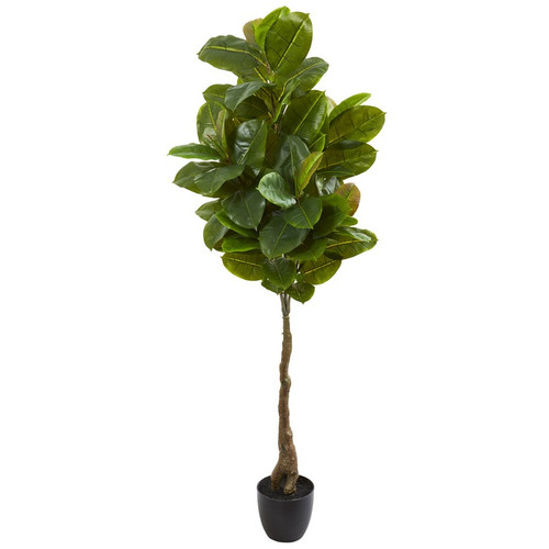 65 Rubber Leaf Artificial Tree Real Touch 9119 By Nearly Natural