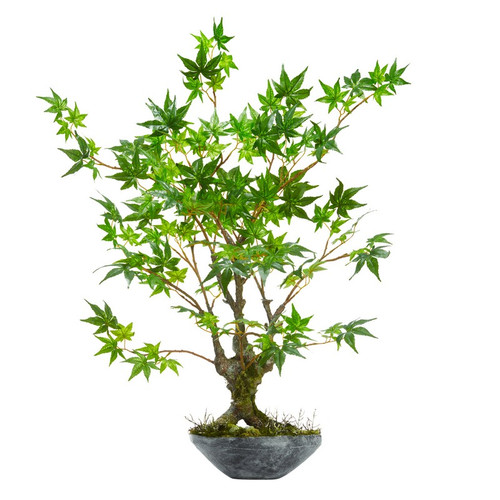 30 Maple Bonsai Artificial Tree In Planter 9178 By Nearly Natural