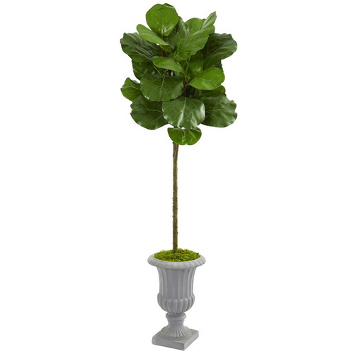 63 Fiddle Leaf Artificial Tree In Decorative Urn 9218 By Nearly Natural