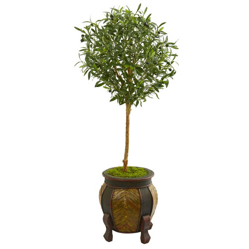 49 Olive Artificial Tree In Decorative Planter 9225 By Nearly Natural