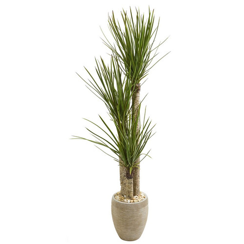 64 Yucca Artificial Tree In Sand Colored Planter 9303 By Nearly Natural