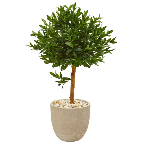 40 Olive Artificial Tree In Planter Uv Indoor Outdoor 9314 By Nearly Natural