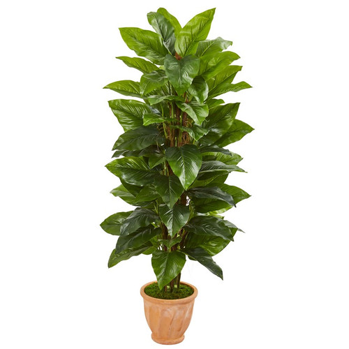 5 Philodendron Artificial Plant In Planter Real Touch 9355 By Nearly Natural