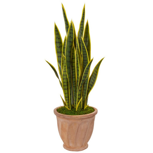 37 Sansevieria Artificial Plant In Terra Cotta Planter 9429 By Nearly Natural