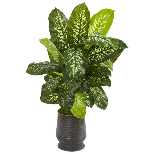4 Dieffenbachia Artificial Plant In Planter Real Touch 9503 By Nearly Natural