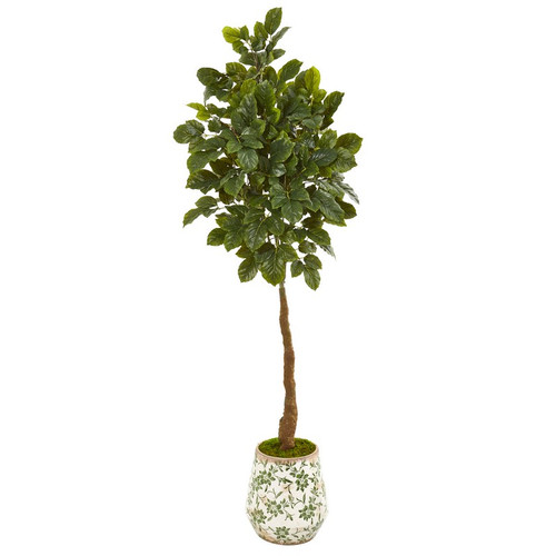 70 Beech Leaf Artificial Tree In Designer Planter 9570 By Nearly Natural