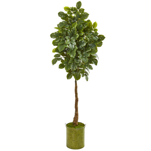 69 Beech Leaf Artificial Tree In Metal Planter 9572 By Nearly Natural