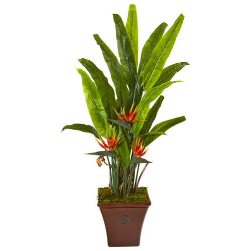 59 Bird Of Paradise Artificial Plant In Brown Planter 9586 By Nearly Natural
