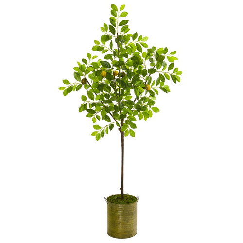67 Lemon Artificial Tree In Green Planter 9614 By Nearly Natural