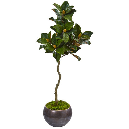 54 Magnolia Artificial Tree In Metal Bowl 9660 By Nearly Natural