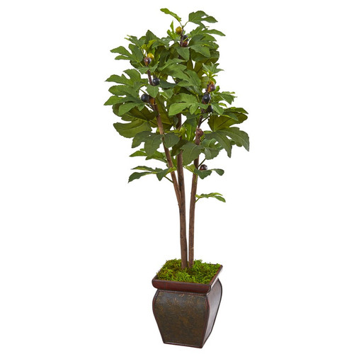 49 Fig Artificial Tree In Decorative Planter 9687 By Nearly Natural