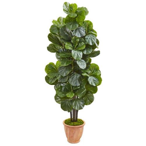 67 Fiddle Leaf Fig Artificial Tree In Terracotta Planter 9753 By Nearly Natural