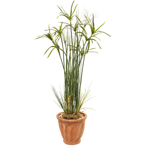 46 Papyrus Artificial Plant In Terracotta Planter 9817 By Nearly Natural