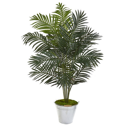 58 Paradise Palm Artificial Tree In Metal Bucket 9843 By Nearly Natural