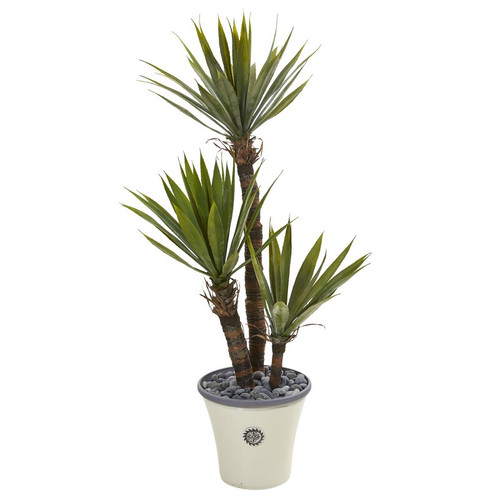 53 Yucca Artificial Tree In Decorative Planter 9965 By Nearly Natural