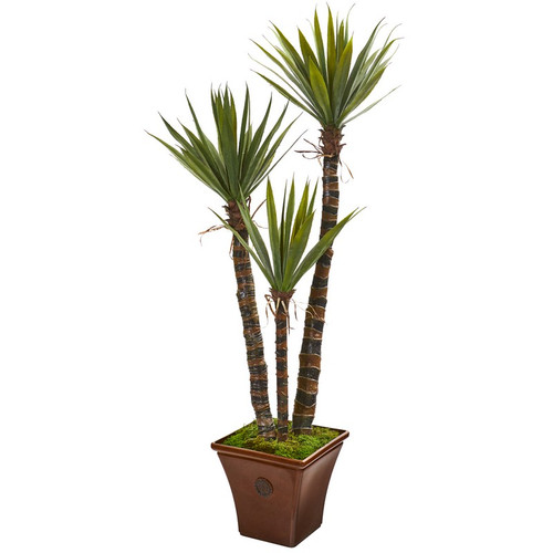 60 Yucca Artificial Tree In Brown Planter 9968 By Nearly Natural
