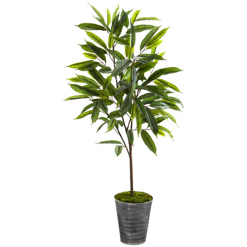 52 Ficus Artificial Plant In Planter With Black Pattern 9977 By Nearly Natural