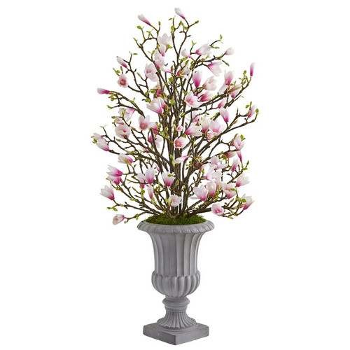 46 Magnolia Artificial Arrangement In Decorative Urn A1079 Mw By Nearly Natural