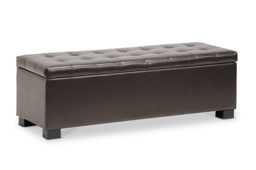 Baxton Studio Roanoke Contemporary Dark Brown Ottoman Bbt3101 Dark Brown Otto By Wholesale Interiors