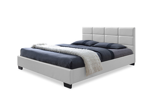 Baxton Studio Vivaldi Modern And Contemporary White Faux Leather Padded Platform Base Full Size Bed Frame Cf8514 Vivaldi White Full By Wholesale Interiors
