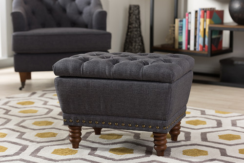 Baxton Studio Annabelle Modern And Contemporary Dark Grey Fabric Upholstered Walnut Wood Finished Button Tufted Storage Ottoman 217 Dark Grey By Wholesale Interiors Baxton Studio Annabelle Modern And Contemporary Dark Grey Fabric Upholstered Walnut Wood Finished Button Tufted Storage Ottoman 217 Dark Grey By Wholesale Interiors