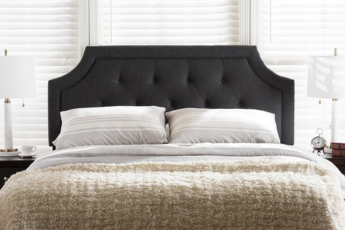Baxton Studio Mars Modern And Contemporary Dark Grey Fabric Queen Size Headboard Bbt6623 Dark Grey Queen Hb H1217 20 By Wholesale Interiors
