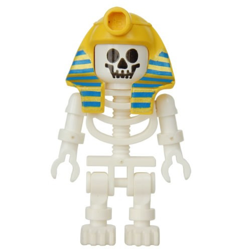 Lego Skeleton With Standard Skull Yellow Mummy Headdress With Pattern Gen006