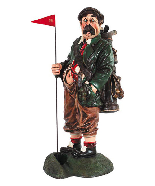 Golf Caddy Statue With Putting Hole Novelty Office Decor 10018976 By AFD