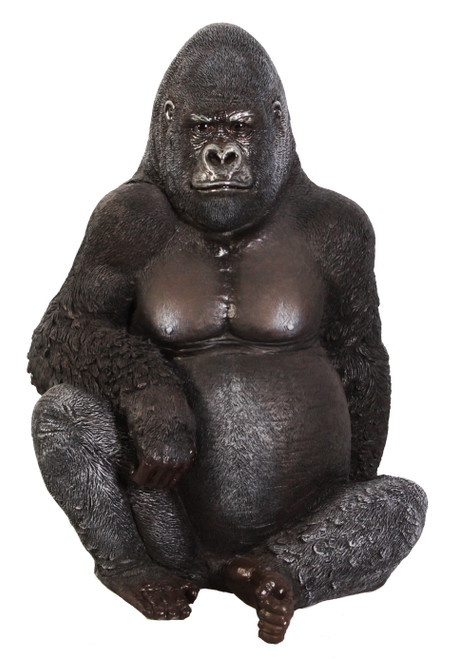 Lifesize Silver Back Gorilla Statue 10752821 By AFD