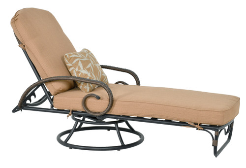 Grand Bonaire Weave Swivel Chaise Lounge, Bridgeton Moore Outdoor Aluminum, Woven Patio 12013549 By AFD