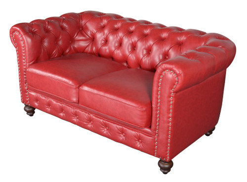 Classic Chesterfield Loveseat Red 12014092 By AFD