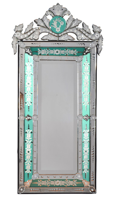 Venetian Style Premium Sea Foam Mirror 47.25 Inches Tall, Entry, Hall, Bathroom, Glam Room 12016468 By AFD
