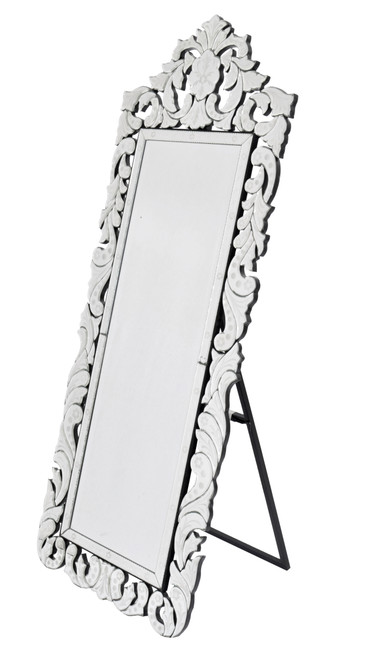 Venetian Style Premium Chevall Mirror 70.62 Inches Tall With Stand, Dressing, Full Length, Valet 12016469 By AFD