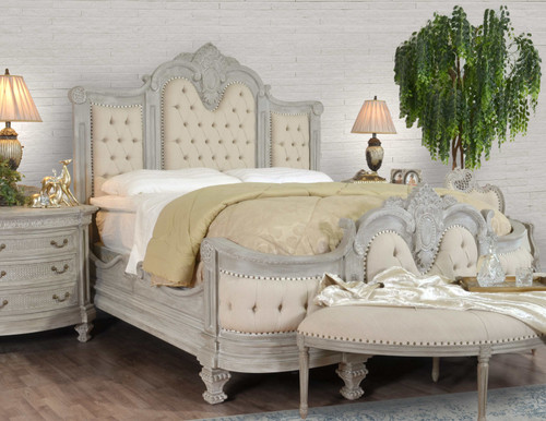 Mystique Gray Mahogany Maison Royale Bed King 12018188 By AFD