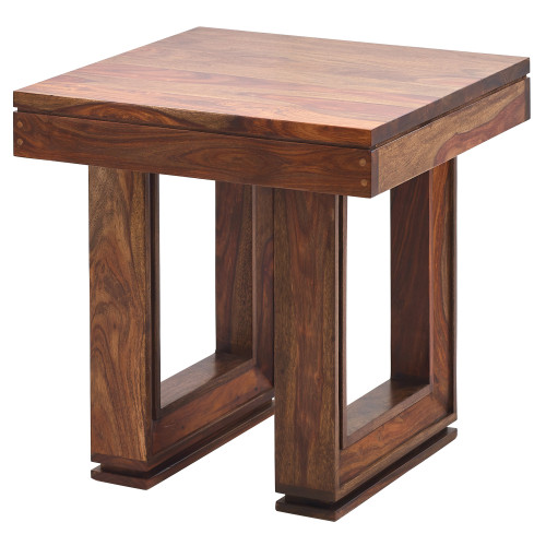 Cinnamon Amber Side, Night, Occasional Table 24 Inch Solid Sheesham Wood Hand Made 12018721 By AFD
