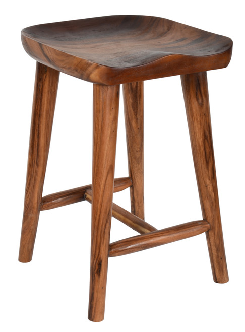 Contoured Seat Suar Wood Counter Stool 12019107 By AFD