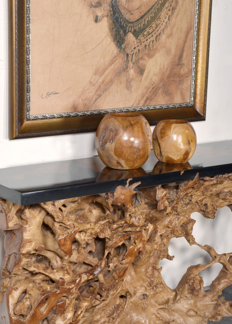 Mountain Studios Teak Organic Vase Set Of 2 12021164 By AFD